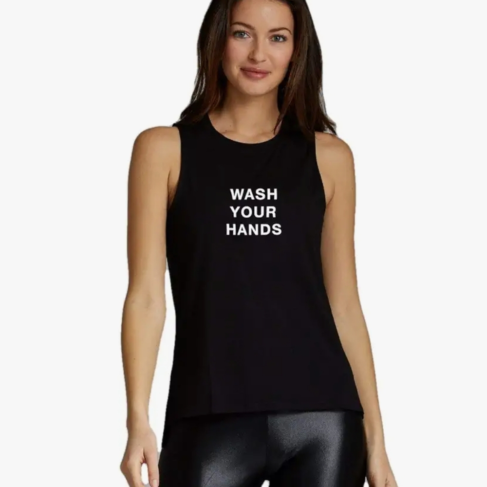 Noli Muscle Tee with Slogan Black Size Large